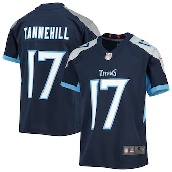 youth nike ryan tannehill navy tennessee titans game jersey